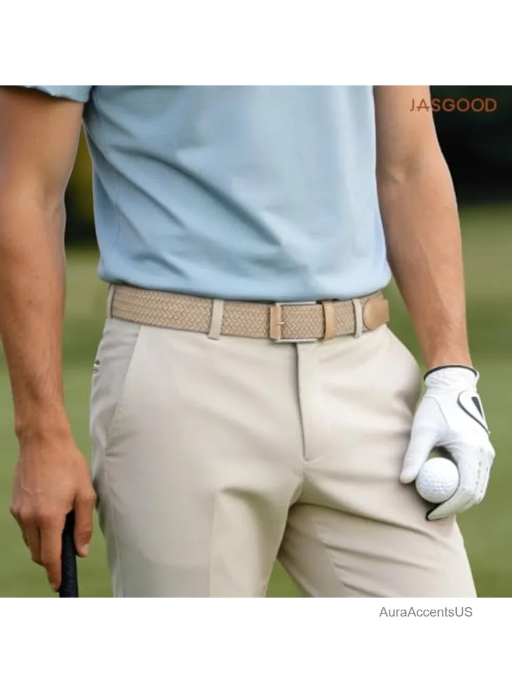 Stretchy Woven Golf Belts for Men 3 Pack - Elastic Hole-Free Braided Belt